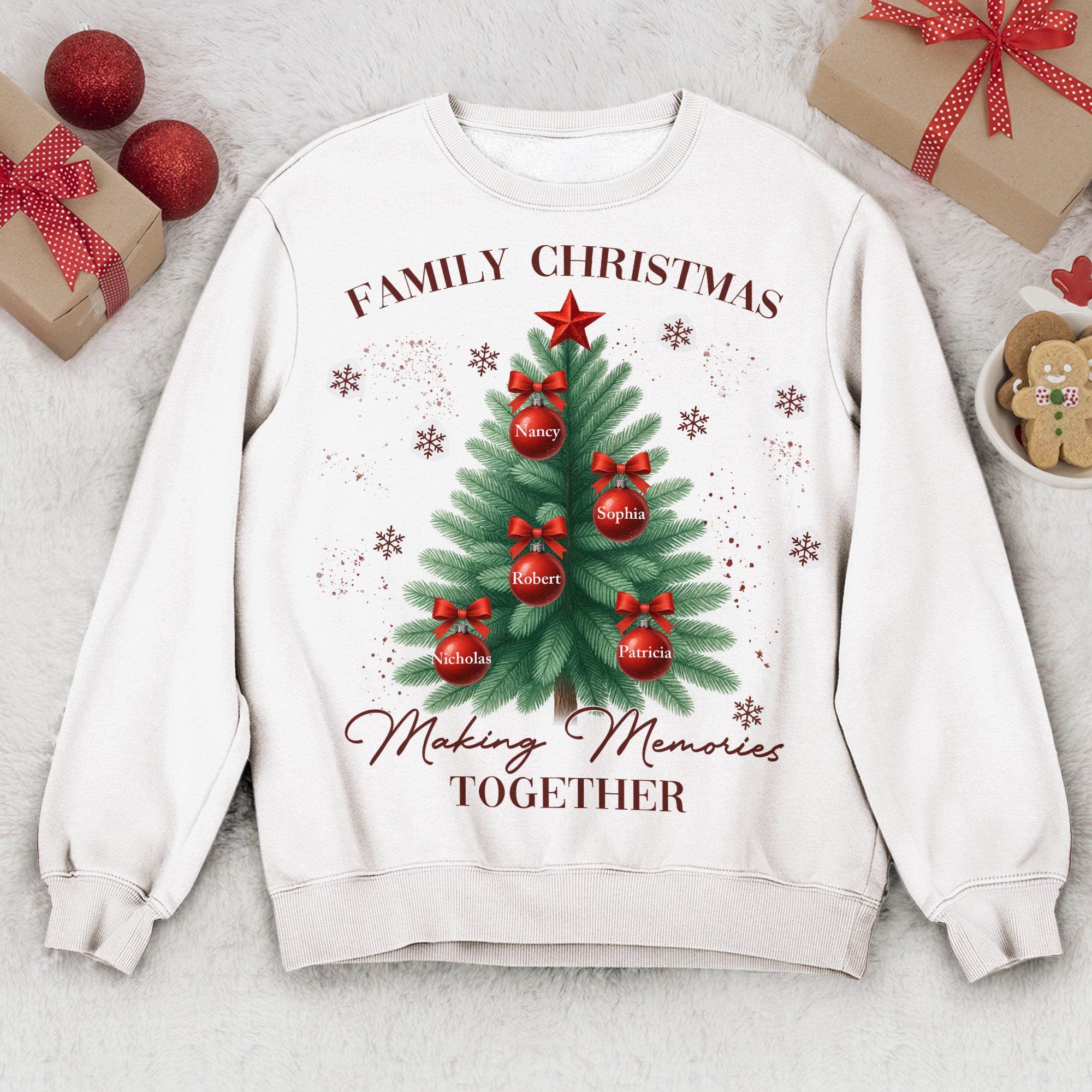 Christmas Tree Family Names Matching Shirts - Personalized Sweatshirt