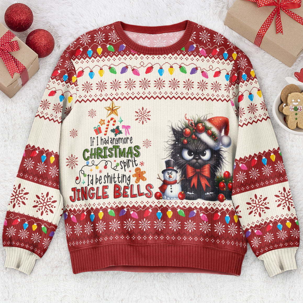 Funny Ugly Sweaters - I'd Be Sh*tting Jingle Bells - For Coworkers, Boss - Personalized Ugly Sweater