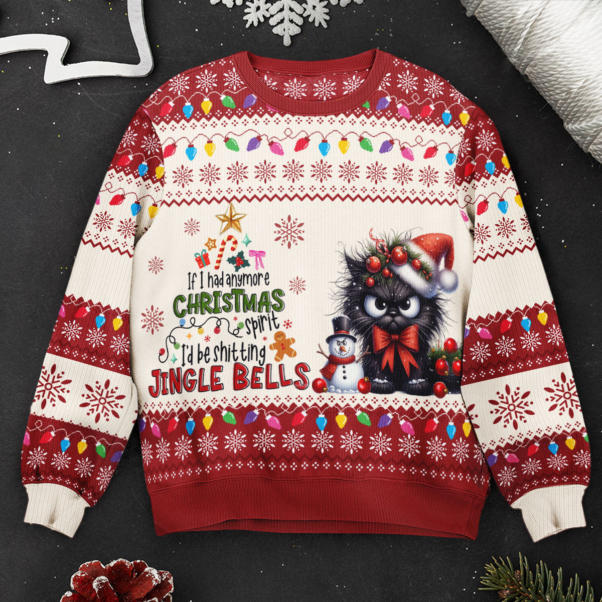 Funny Ugly Sweaters - I'd Be Sh*tting Jingle Bells - For Coworkers, Boss - Personalized Ugly Sweater