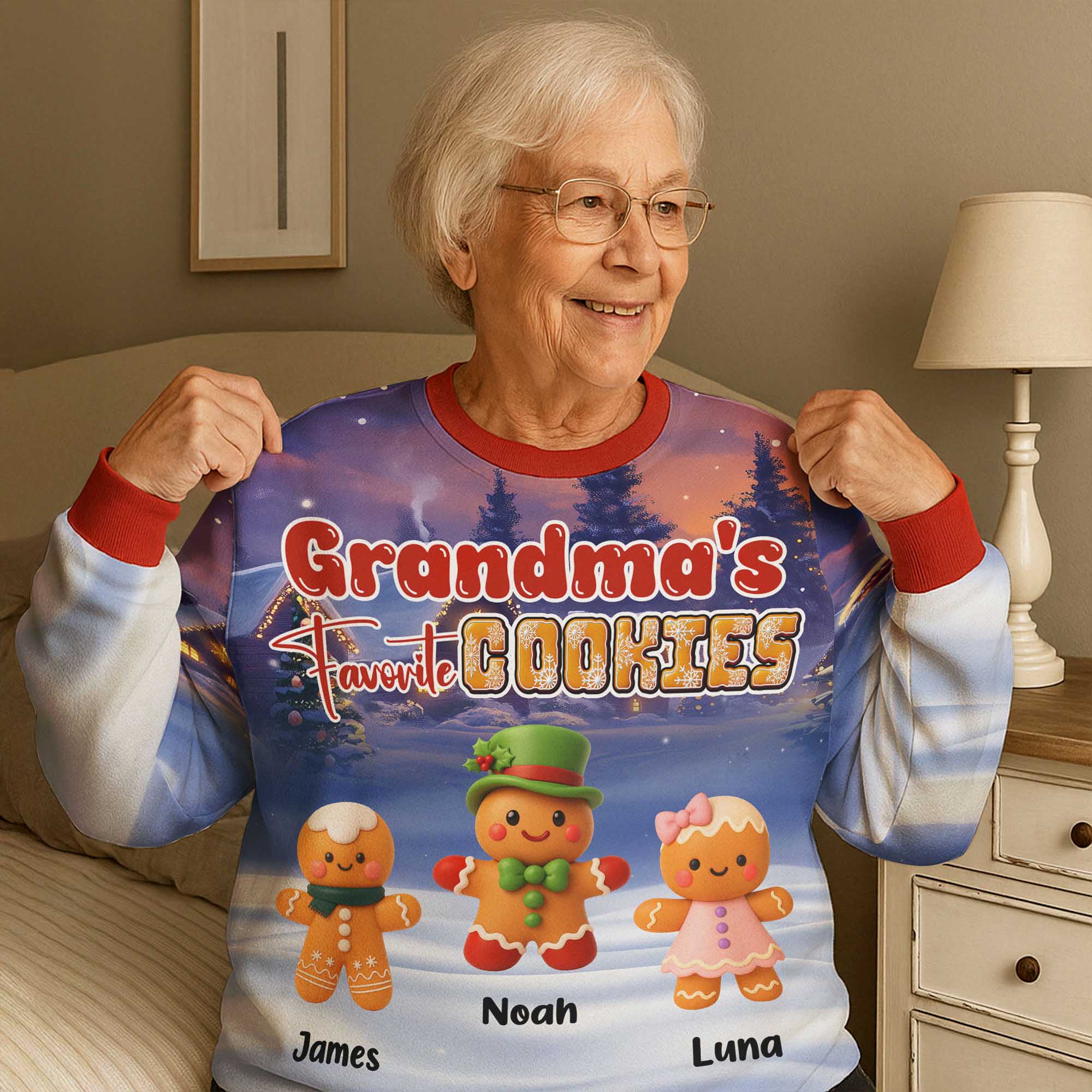 Grandma's Favorite Cookie - Personalized AOP Sweatshirt