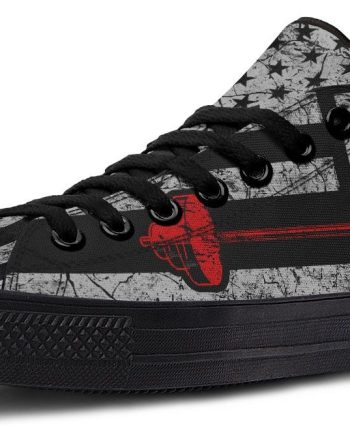 Weightlifting Pattern Black Low-Top Sneakers | Pro Gym Fitness Shoes