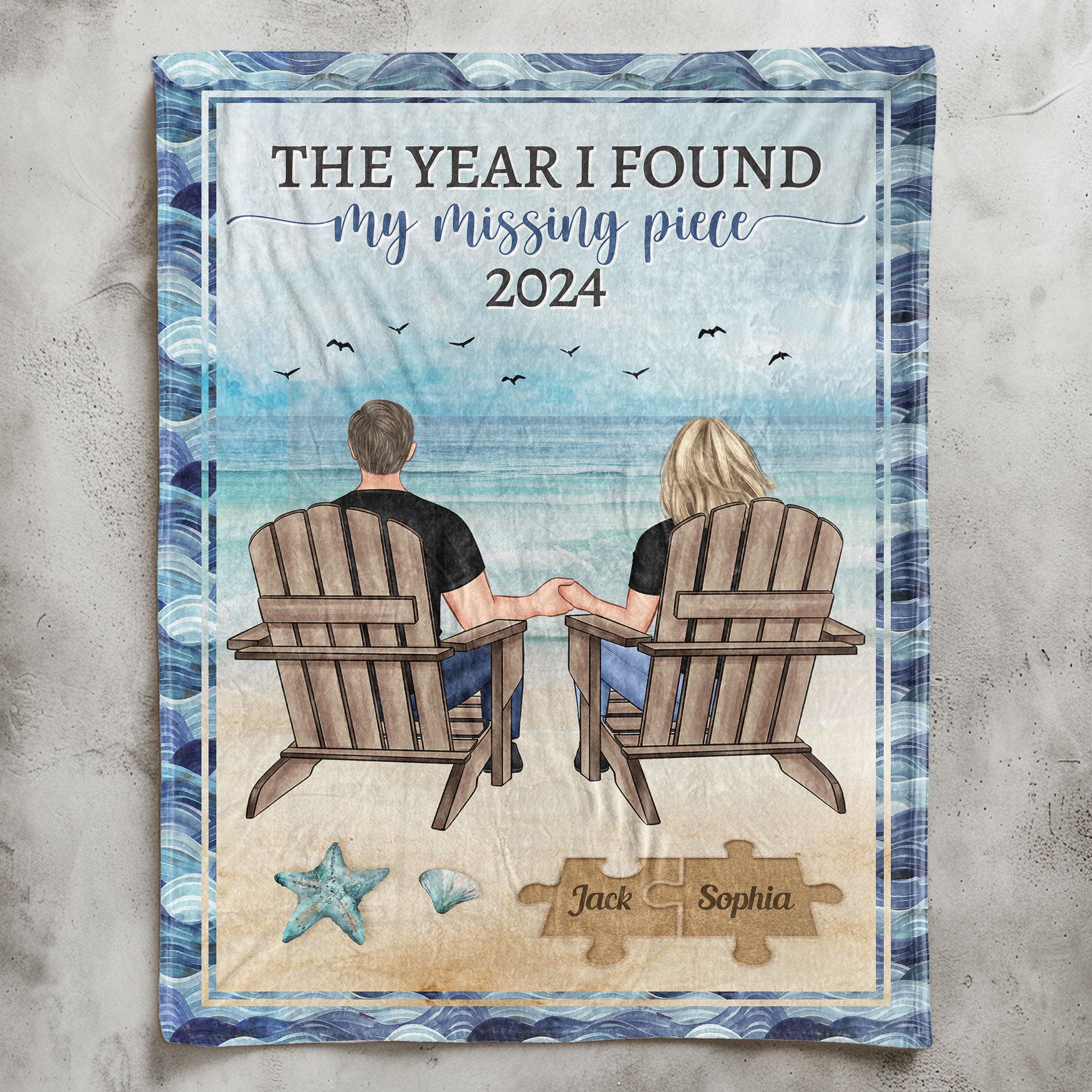 The Year I Found My Missing Piece Couple Gift - Personalized Blanket Big Size