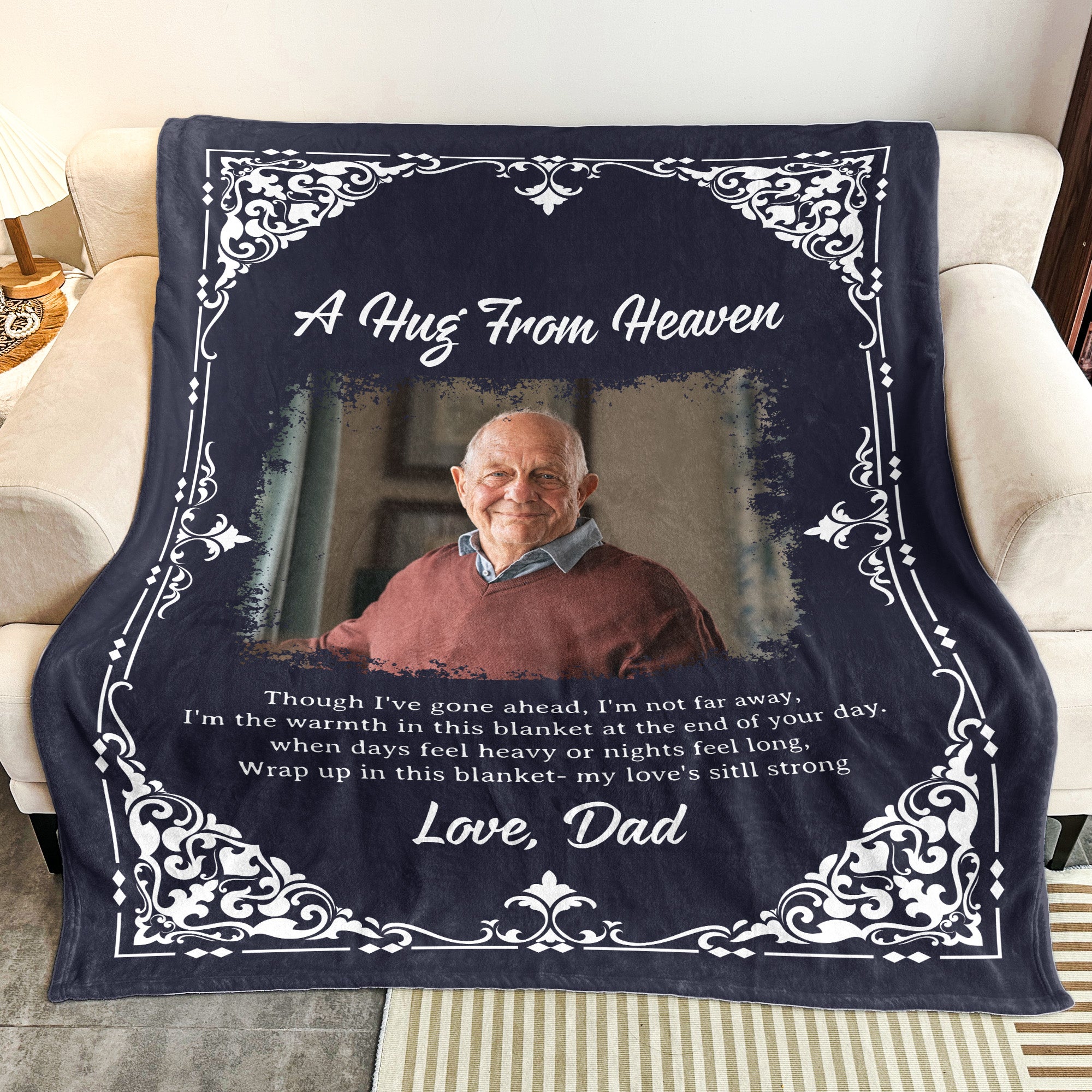 Though I've Gone Ahead, I'm Not Far Away - Personalized Photo Blanket Big Size