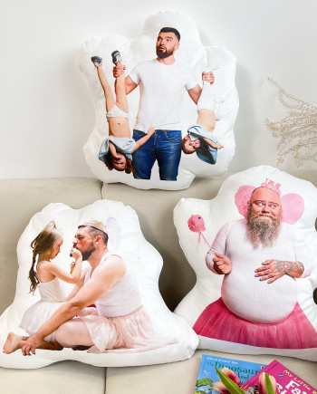 Custom Photo Funny Dad & Kids Moments - Personalized Photo Custom Shaped Pillow