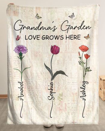 Grandma Garden Blanket - Personalized Blanket Big Size