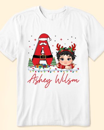 Kids Toddler Christmas Custom Name - Personalized Shirt
