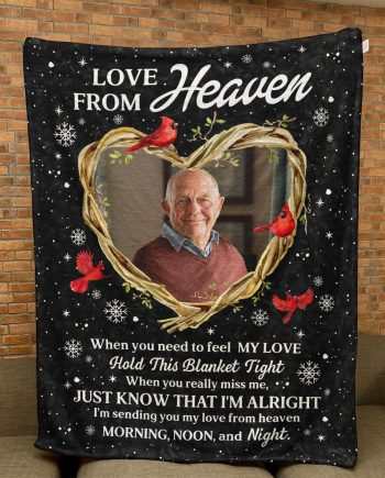 Love From Heaven - Personalized Photo Memorial Blanket Big Size