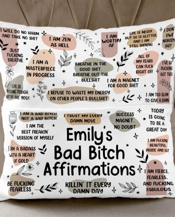 My Swear Affirmations Pillow - Self Gift, Gifts For Daughter, Friends - Personalized Pocket Pillow (Insert Included)