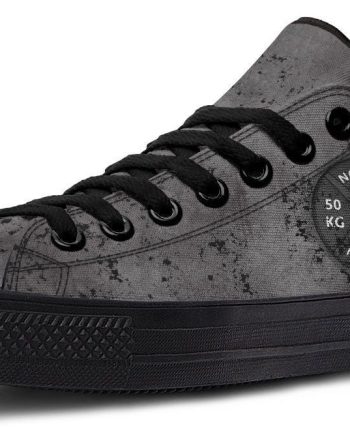 No Pain No Gain Gray Pattern Black Low-Top Fitness Sneakers