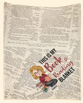This Is My Book Reading Blanket - Cartoon Version - Personalized Blanket Big Size